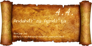 Andaházy Agnéta névjegykártya